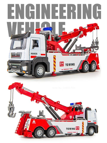 1:32 Alloy Engineering Car Model Metal Diecasts Toys Alloy Vehicles Car Double Hook Wrecker Trucks Toy Birthday Gifts For Boy
