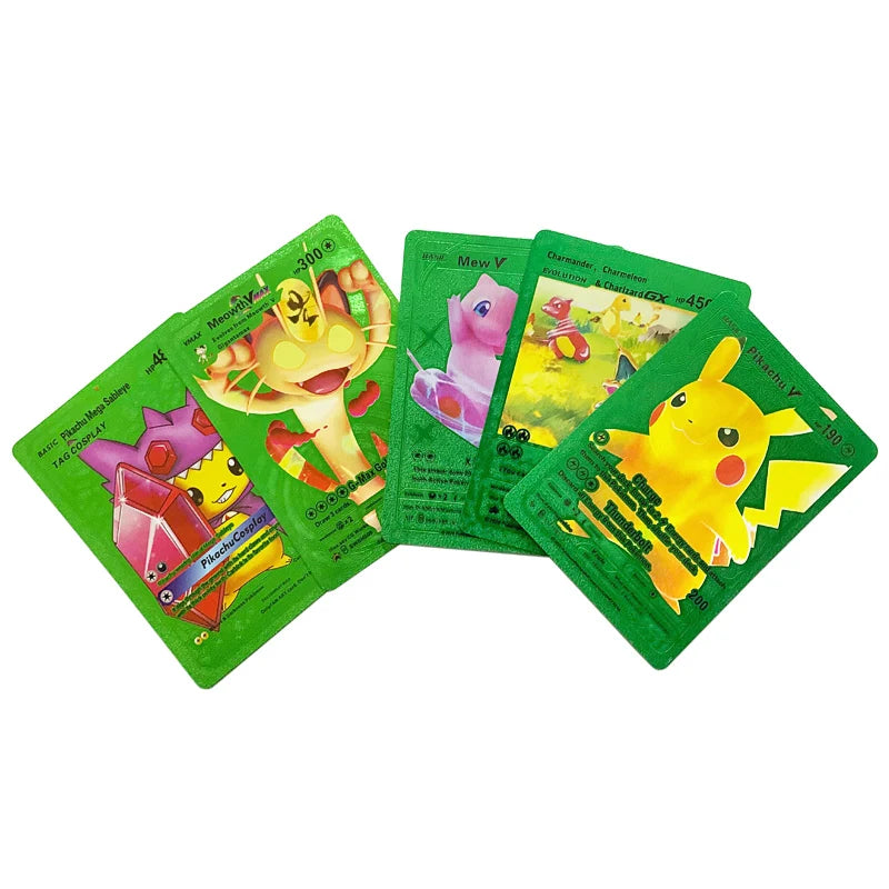81-15Pcs Pokemon Cards Gold Silver Vmax GX Card Collection Battle Trainer Card Spanish English French Child Toys Christmas Gifts