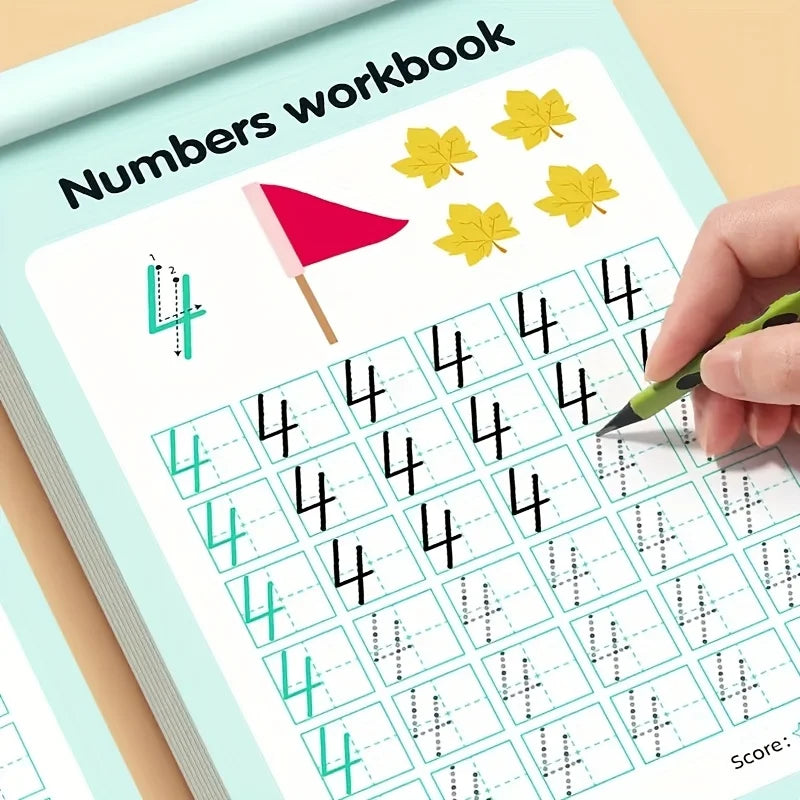 48-Page Children's Dot Matrix Writing Practice Book, Numbers 0-100 Tracing Book, Kindergarten Pen Control Writing Practice Book, Home and School Learning Workbook, Early Education Math