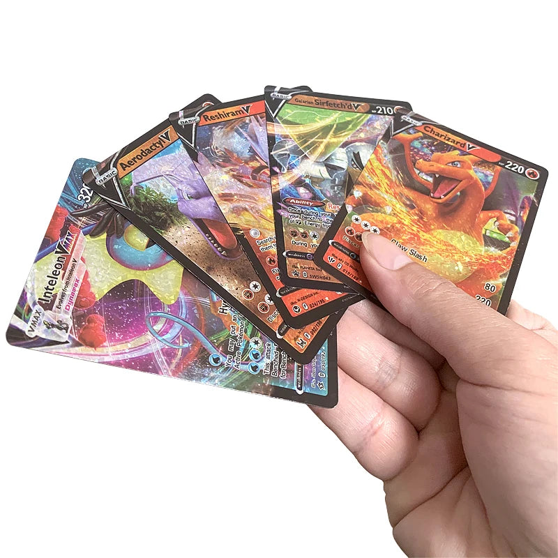 81-15Pcs Pokemon Cards Gold Silver Vmax GX Card Collection Battle Trainer Card Spanish English French Child Toys Christmas Gifts