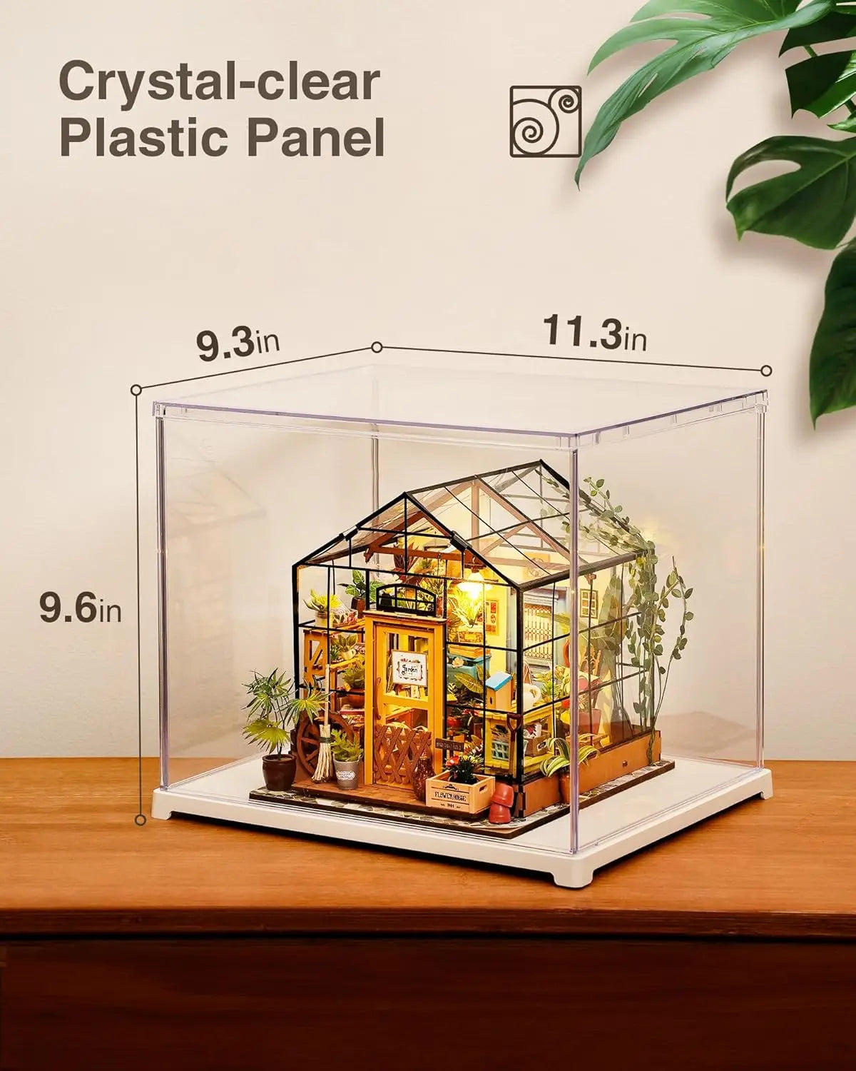 Rolife 3D Puzzle Toy Parts and Accessories - Clear Acrylic Display Box for Hobby Collectible Dust Cover Display Case for Miniature House Stackable Storage Plastic Box