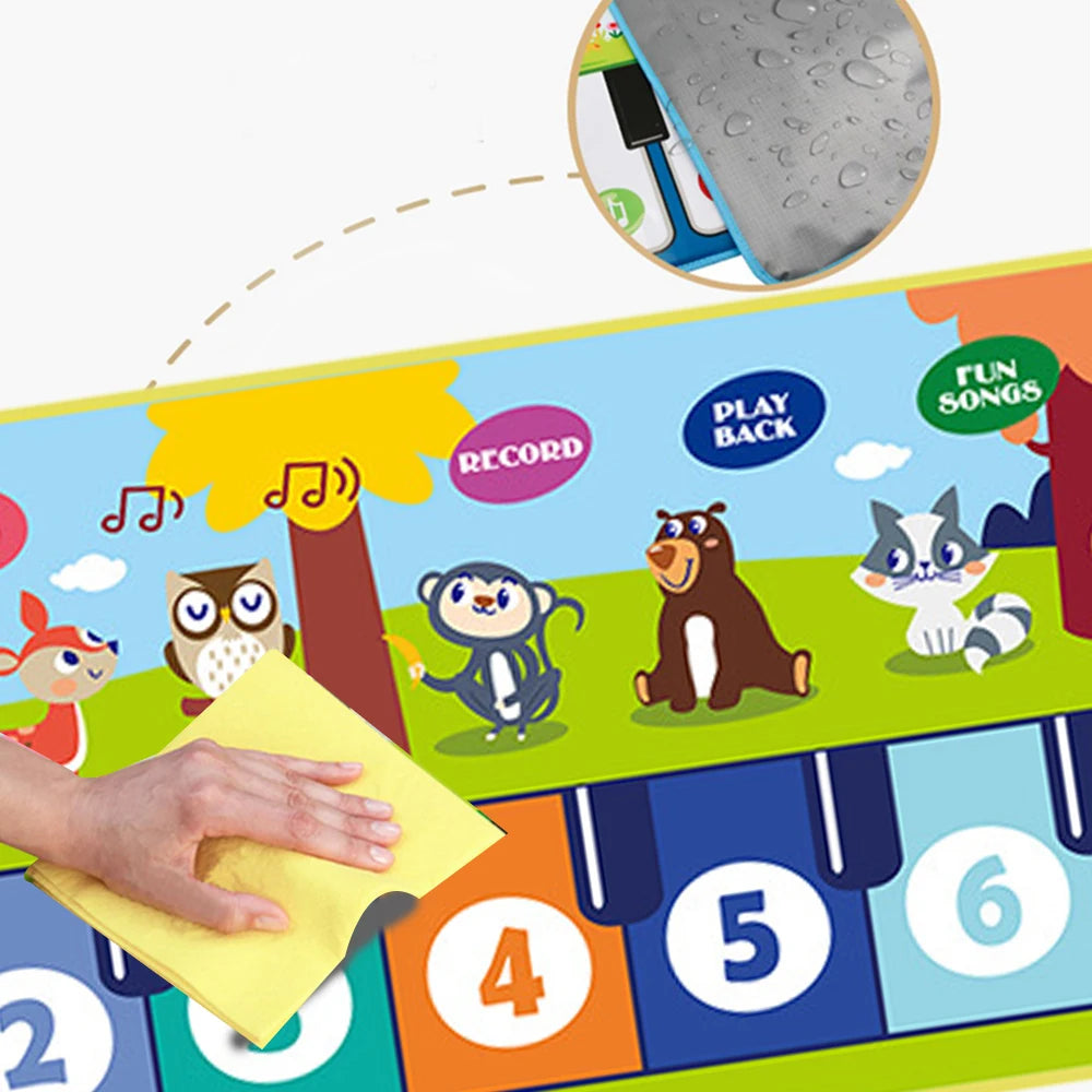 Piano Dance Mat for Kids 80*30cm Music Play Mat with Demo Songs Toddlers Floor Keyboard Musical Carpet Girl Boy Birthday Gifts