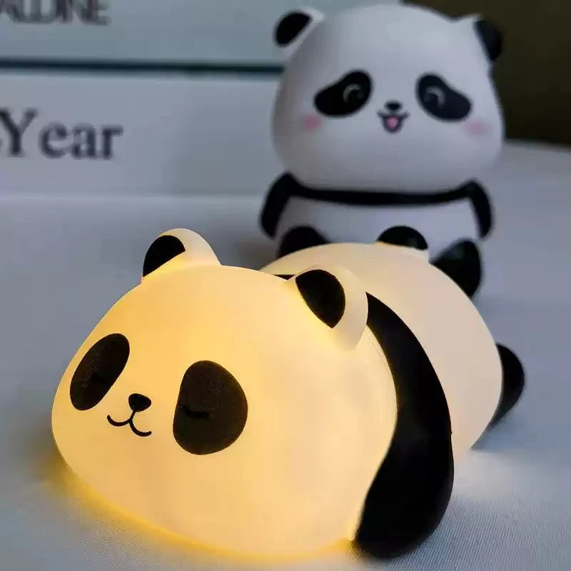 Panda Tap Night Light Soft Ambient Bedroom Lamp Sitting Prone Ornament Eye Friendly Sleep Aid Kawaii Decoration Holiday Gift