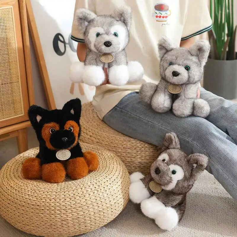22cm Simulation New Small Milk Dog Doll Stuffed Plush Toy Cartoon Anime Cute Pillow Children's Birthday Gift Fun Doll