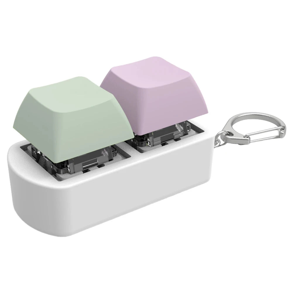 Keyboard Fidget Keychain 4 Keys Finger Keyboard Decompression Toys Press Button Keycap Fidget Stress Relief Keyboard Clicker Toy
