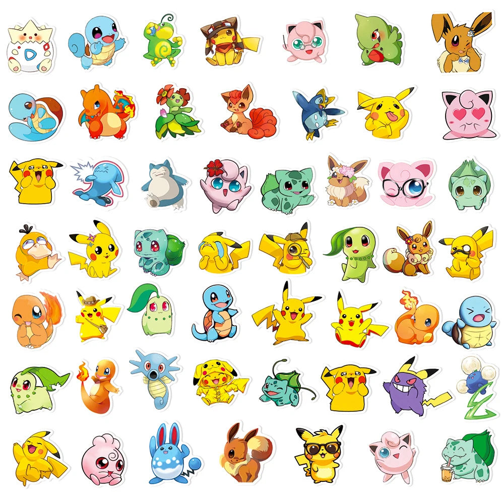 10/30/50pcs Cute Pokemon Anime Graffiti Stickers Pikachu Jigglypuff Sticker DIY Phone Bike Laptop Suitcase Funny Cartoon Sticker