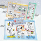 4pcs Snoopy Clear Plastic Zipper File Folder Cartoon A4/A5/B5 Water Resistant Document Pouch Office Supplies Document Protectors