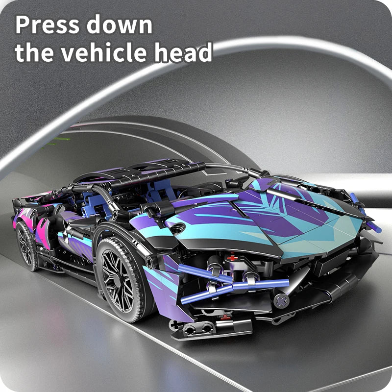 1:14 Technical Building Blocks Racing Car Model Collectible Car Construction Toys For Boy Desktop Decorations Model 1314PCS