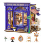 Rolife DIY Miniature House Kit Leisure Time Tea Room Mini Dollhouse Building Set with LED Wooden 3D Puzzle for Home Desk Decor