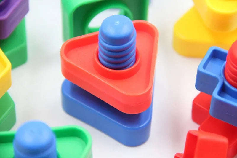 5 Set Screw Building Blocks Nut Shape Match Puzzle Toys For Gift Shape Color Recognize Educational Toys