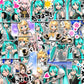 Hatsune Miku Cartoon Cute 80pcs Stickers Kawaii Anime DIY Q-Version Waterproof Decorative Stickers Anime Merchandise Wholesale