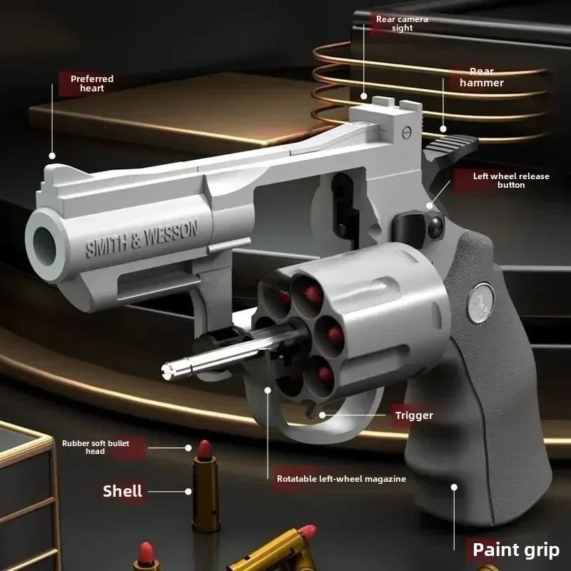 PP ZP5 357 Revolver Launcher Pistol EVA Soft Dart Bullet Toy Gun Airsoft CS Outdoor Shooting Game Weapon Kids Adult Gift