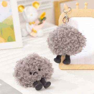 12cm Kawaii Dark Cloud Plush Keychain Cute Plush Toy Keyring Lovely Bag Pendant Backpack Hanging Decoration For  Gifts