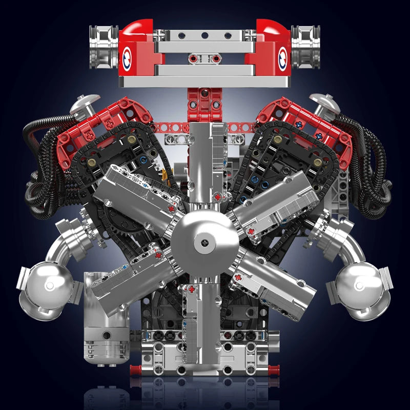 Mould King 10169 The Speed Car V12 Engine Building Block Technical Car Engine Toys Assembly Engine Brick Set Kids Christmas Gift