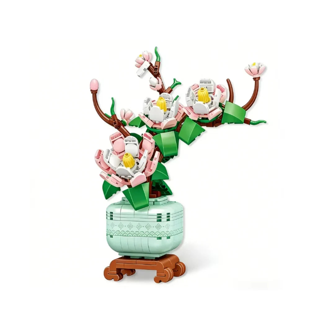 Orchid Building Blocks Flowers Bouquet Bonsai Plant Model Ornament Exquisite DIY Home Decorations Valentines Adult Child's Gifts