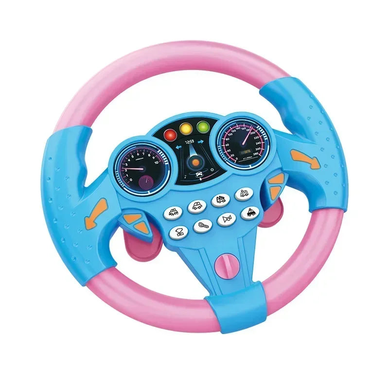 Kids Steering Wheel Toy - Backseat Pretend Play with Lights & Music - Fun Preschool Driving Simulator Gift for Toddlers