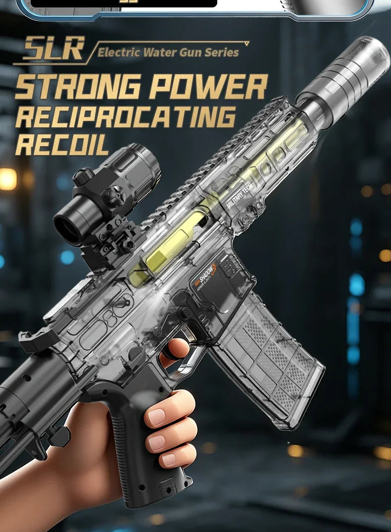 Outdoor SLR Electric Water Gun Toy 2000ml Bag Backpack High Pressure Long-range Rifle Model Water Pistol Summer Toy for Boy Gift