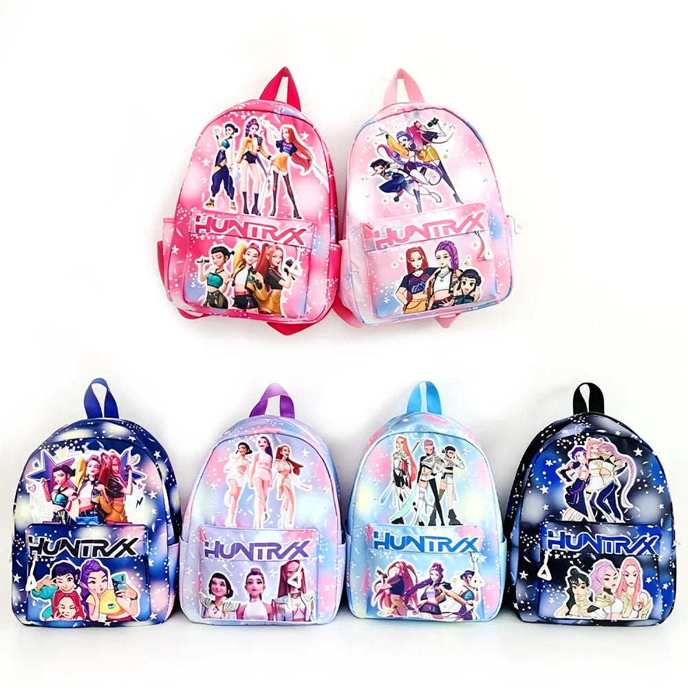 Pink 10-Inch Lightweight Backpack K D H Rumi Mira Zoey HUNTR/X Saja School Bag for Boys And Girls Kindergarten Moch