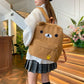 Kawaii Cartoon Rilakkuma Korilakkuma Embroidery Waterproof Nylon Backpack Large Capacity Student School Bag For Girls Boys