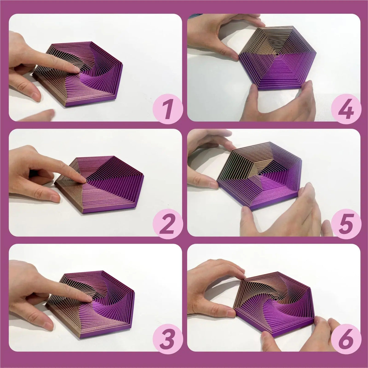 3D Printing Fractal Fidget Hexagon Stress Relief Artifacts Venting Toys For Children and Adults with Irritability and Depression