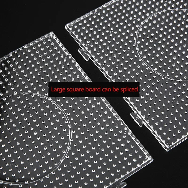 4PCS 2.6mm/5mm Fuse Beads Transparent Big Square Pegboards Ironing Beads Boards DIY Material Template Melting Beads Pegboard