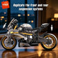 KAVOWORLD 1:5 Large Scale Sport Motorcycle Building Bricks Set 2078pcs DIY Motorbike Construction Model Kit Movable Steering Front Rear Suspension Simulation Chain Drive Home Decor Christmas Birthday Holiday Gift for Teens Me