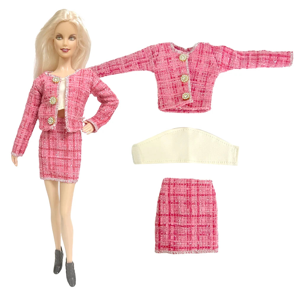 NK 1/6 Doll Princess Hot Sell Fashion Doll Dress Pink Suit For 11.5 Inch Doll Clothes Hat For 29CM Dolls Accessories Gift Toy JJ