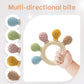 Silicone Baby Ring Teether – Multicolor Sensory Gum Relief Toy