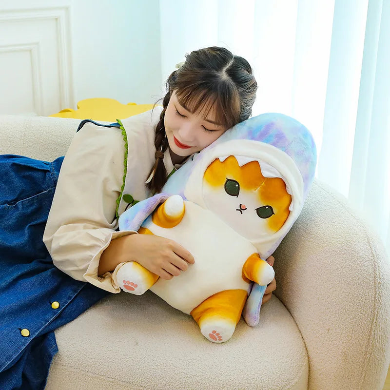 Funny Shark Cat Transformed Cat Doll Plush Toy for Kids, Kawaii Girl Rag Doll, Children's Pillow, Creative Gift, New Product