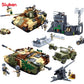 Military Operation Overlord Constructor Tank Truck Atlantic Fortress Aircraft Land Boat Army Building Blocks Brinquedos Toys