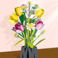 1250PCS Tulip Bouquet Building Blocks Flower Eternal Flower Vase Model Bricks Home Decoration DIY Puzzle Toys Romantic Gifts