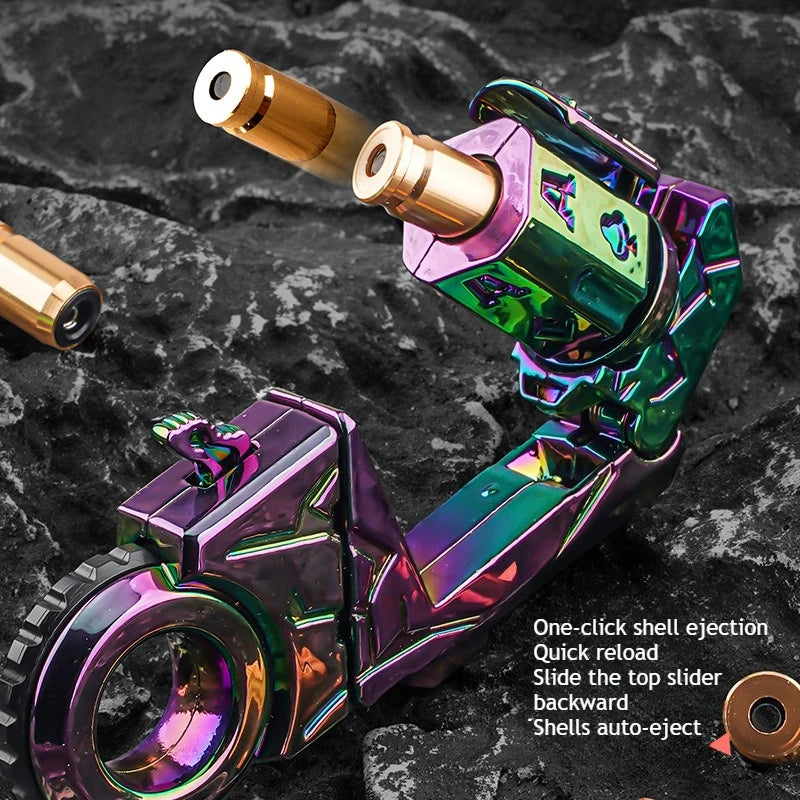 Alloy Mini Toy Gun with One-Button Shell Ejection Spinner Multiple Fun Modes Stress Relief Fidget Toy Cool Gift for Boys Teens