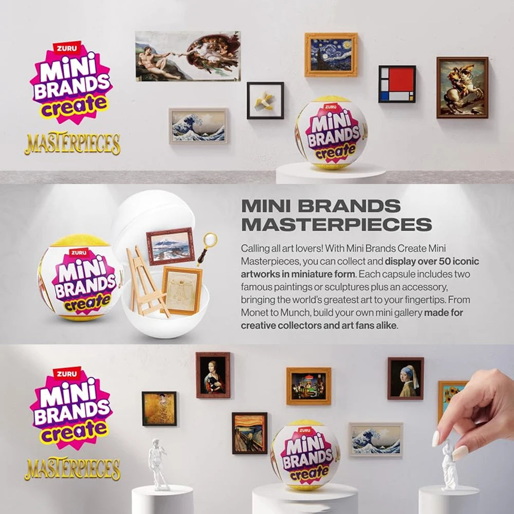 Zuru Mini Brands Create Masterpieces Series 5 Surprise Minis Blind Balls Miniature Mini Famous Painting Ornament Collectible Toy