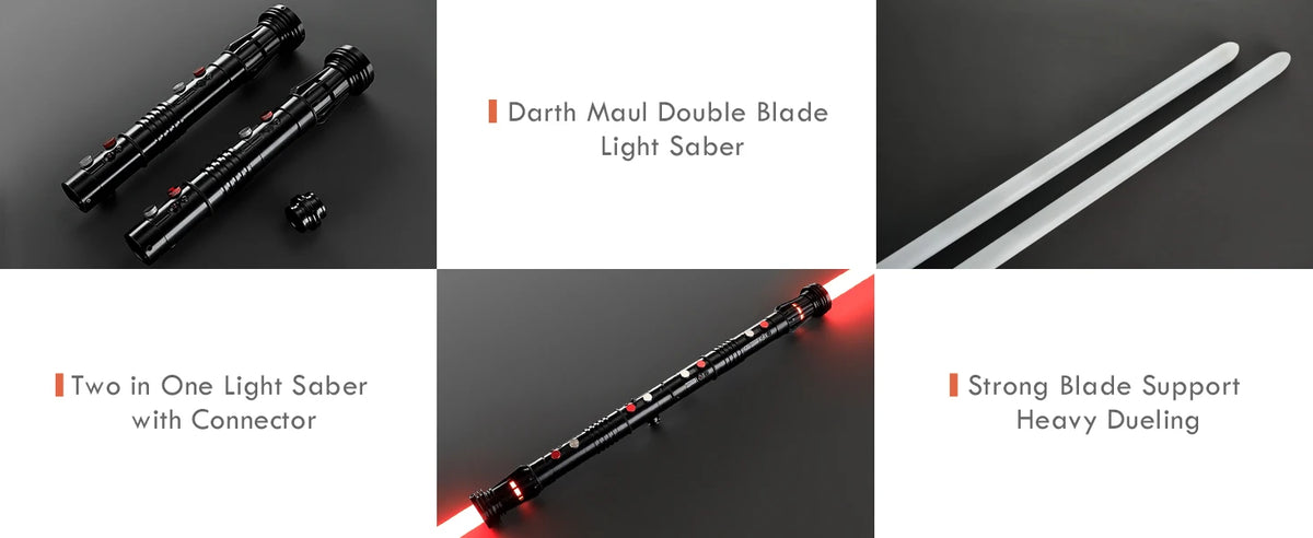 Maul Double Bladed Lightsaber Comes with 2 Handles and 2 Blades