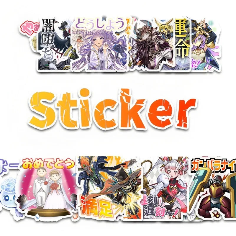 40pcs Yu-Gi-Oh Small Card Secondary Sticker Creative Personality Decoration Notebook Bicycle Animation Peripheral DIY Sticker