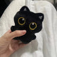 10cm Cute Black Cat Plush Toy Doll Small Pendant Cuddly Pillow Cushion Ins Black Cat Plush Toy Doll for Boy Girl Brithday Gifts