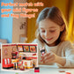 Rolife DIY Miniature House Kit Yum Yum Burgers Super Creator Dollhouse 3D Puzzle Model Building Kit with LEDLight for Desk Decor