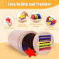 Montessori Toys for 3 Year Old Wooden Coin&Stick&Shape Sorting Toys Toddler Learning Educational Fine Motor Skills Sensory Toys