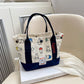Miffy Kawaii Cartoon Rabbit Canvas Embroidery Handbag Bento Multifunctional Storage Bag Girl Gift Fashion Cute