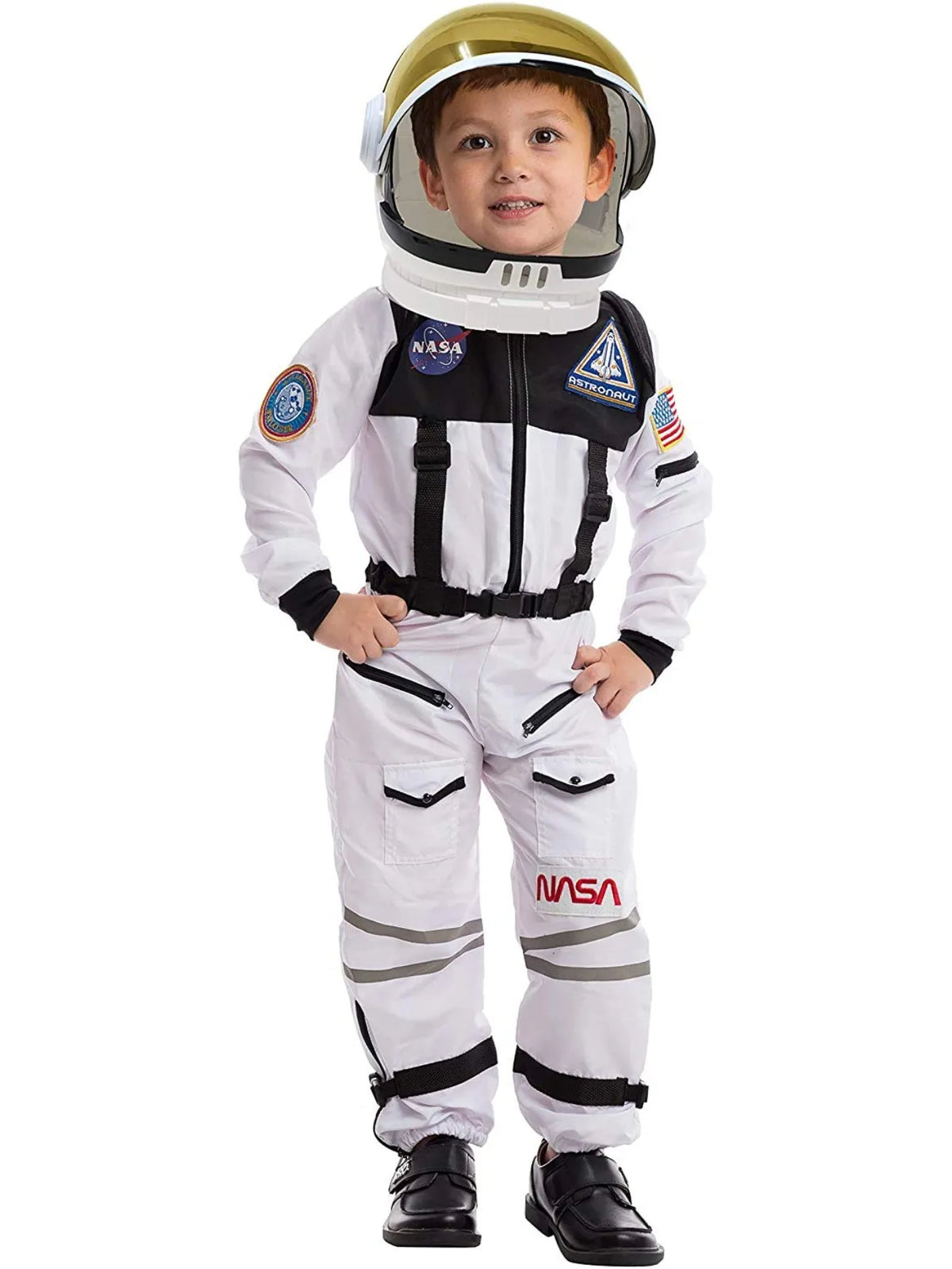 Astronaut Costume with Helmet Space Suit for Toddler, Kids Astronaut Halloween Costume for Cosplay