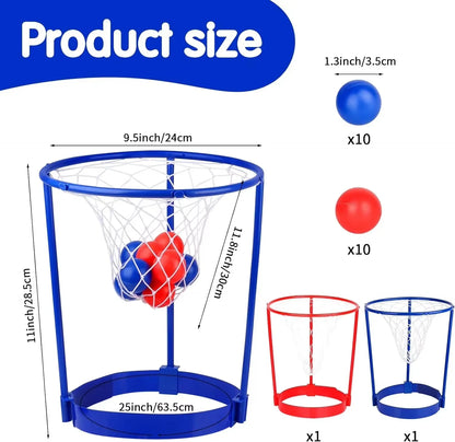 2 Pack Head Hoop Basketball Party Game For Kids And Adults Carnival Game Adjustable Basketball Net Headband With 20 Balls
