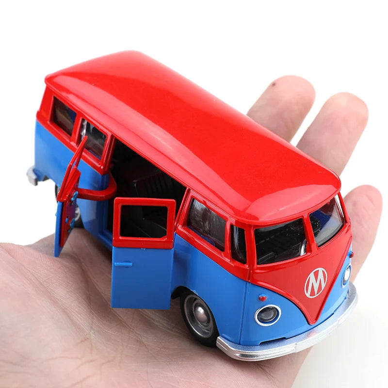(bagged)1:38 Classical T1 Bus, Alloy Model Car, Simulated vehicle, children's alloy car, boy's toy model, car ornaments