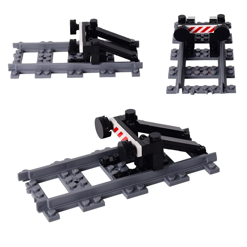 City Trains Flexible Tracks Forked Straight Curved Soft Rails Track Switch Building Block Bricks Kids DIY Technical Creative Toy