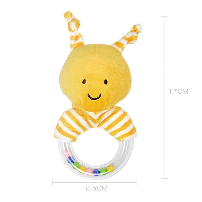 Cute Baby Rattle Toys Elephant Plush Infant Cartoon Bed Toys for Newborn 0-24 Months Educational Toy Bear Hand Ring Bell Teether