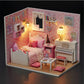 Kitten Mini Doll House 3D Puzzle Assembly Model Building Kit Creative Room Bedroom Decoration With Furniture Wooden Crafts Gifts