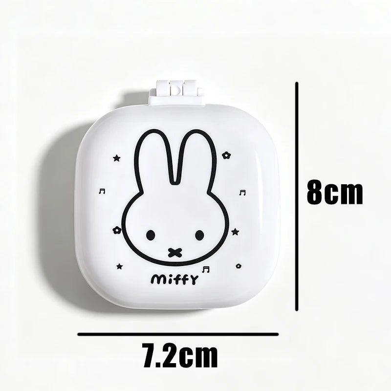 Cute Miffy Cartoon Rabbit Folding Air Cushion Comb With Mirror 2 in 1 Compact Pocket Comb Portable Student Travel Hair Tool Gift
