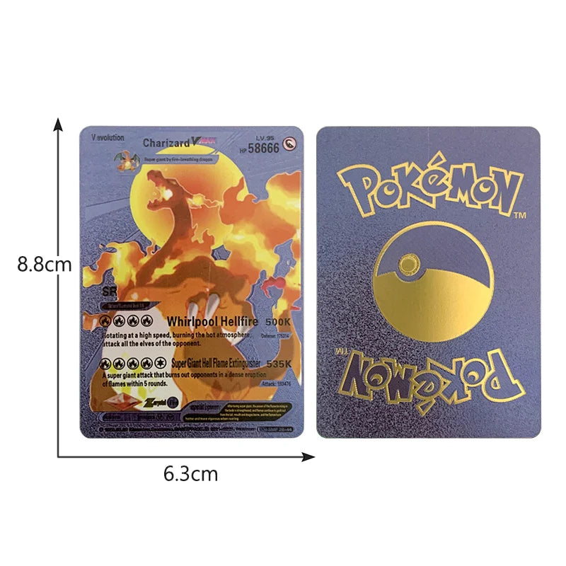 81-15Pcs Pokemon Cards Gold Silver Vmax GX Card Collection Battle Trainer Card Spanish English French Child Toys Christmas Gifts