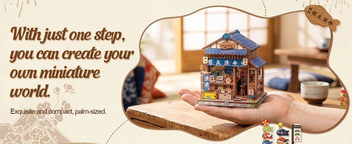 Original CUTEBEE DIY Book Nook Kit Japanese styles 3D Wooden Puzzle Mini Miniature House Bookshelf Decor Craft for Adults DIY