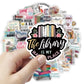 50pcs Cartoon Book Worm Book Reading Stickers Notebook Diary Motorcycle Skateboard Computer Decal Luggage Graffiti Sticker
