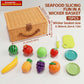 Simulation Lobster Emperor Crab Chicken Fish 3D DIY Assembly Toy Model Pretend Play Fruit Cutting Set Early Educational Gifts
